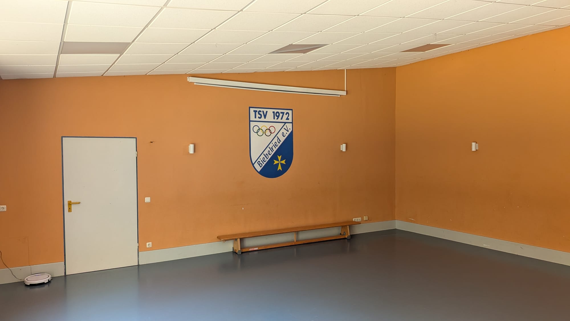 TSV Biebelried Vereinslogo und Leinwand